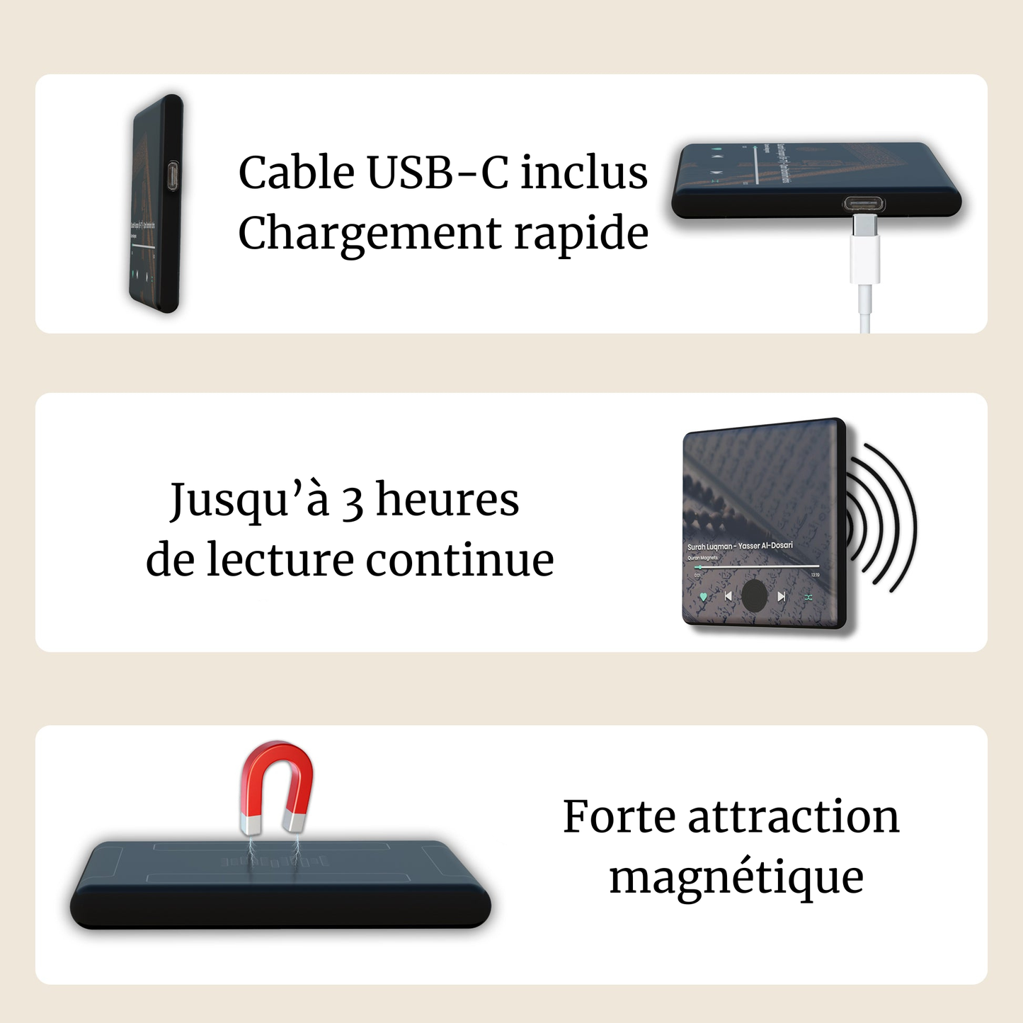 Récitateur Ayatul Kursi à Support Aimenté